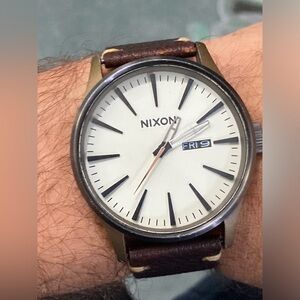 Nixon Sentry Never Be Late watch, aftermarket strap, new battery